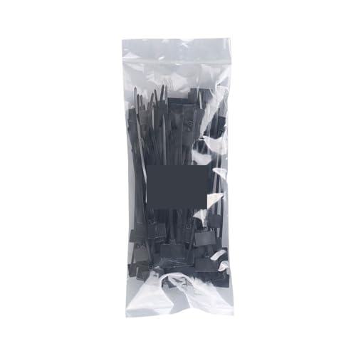 100 Stück bunte Kabelbinder aus Kunststoff, Etiketten, Umreifungsband, selbstsichernde, Maschendraht-Markierungswerkzeuge für Kabelmanagement(Black) von LuoAXINN