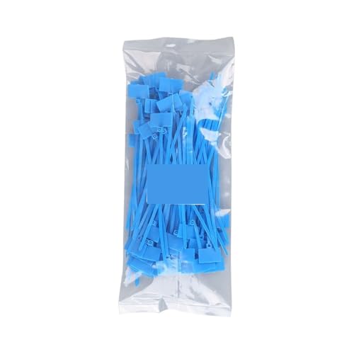 100 Stück bunte Kabelbinder aus Kunststoff, Etiketten, Umreifungsband, selbstsichernde, Maschendraht-Markierungswerkzeuge für Kabelmanagement(Blue) von LuoAXINN