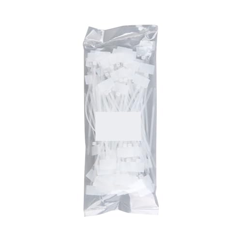 100 Stück bunte Kabelbinder aus Kunststoff, Etiketten, Umreifungsband, selbstsichernde, Maschendraht-Markierungswerkzeuge für Kabelmanagement(White) von LuoAXINN