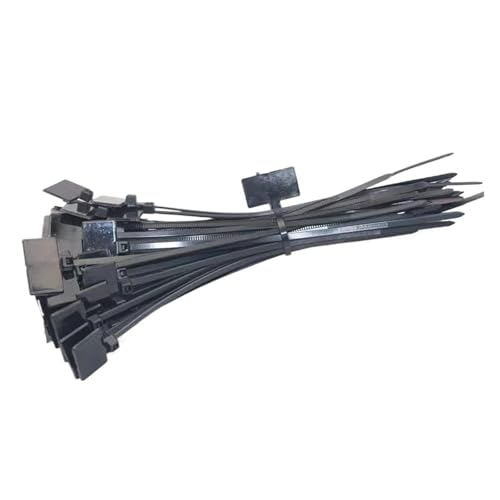 100 Stück farbige Kabeletiketten, Bindungsmarkierung, Reißverschluss, feste Bindung, 4 x 150 mm für Kabelmanagement(Black) von LuoAXINN