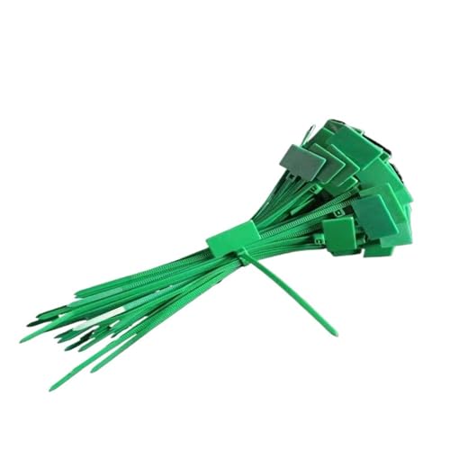 100 Stück farbige Kabeletiketten, Bindungsmarkierung, Reißverschluss, feste Bindung, 4 x 150 mm für Kabelmanagement(Green) von LuoAXINN