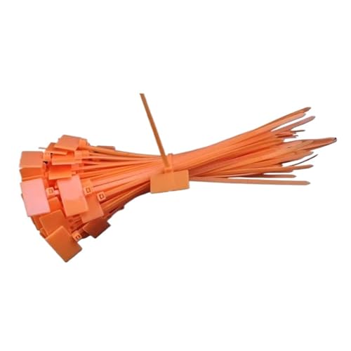 100 Stück farbige Kabeletiketten, Bindungsmarkierung, Reißverschluss, feste Bindung, 4 x 150 mm für Kabelmanagement(Orange) von LuoAXINN