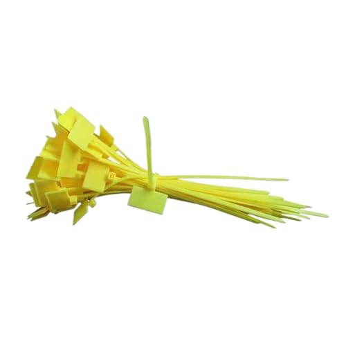 100 Stück farbige Kabeletiketten, Bindungsmarkierung, Reißverschluss, feste Bindung, 4 x 150 mm für Kabelmanagement(Yellow) von LuoAXINN