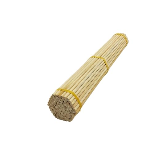 100 Stück natürliche, runde, quadratische Bambusstäbe, DIY-Handwerksmaterialien, Sandtisch, Gebäudemodell, kreative Bastelmaterialien für Holzbau-Stöcke(4mm round white) von LuoAXINN