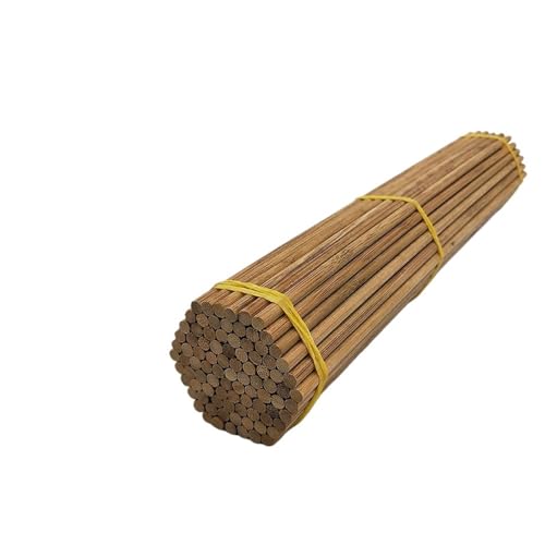 100 Stück natürliche, runde, quadratische Bambusstäbe, DIY-Handwerksmaterialien, Sandtisch, Gebäudemodell, kreative Bastelmaterialien für Holzbau-Stöcke(5mm round brown) von LuoAXINN