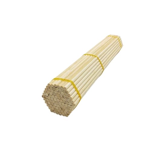 100 Stück natürliche, runde, quadratische Bambusstäbe, DIY-Handwerksmaterialien, Sandtisch, Gebäudemodell, kreative Bastelmaterialien für Holzbau-Stöcke(5mm round white) von LuoAXINN