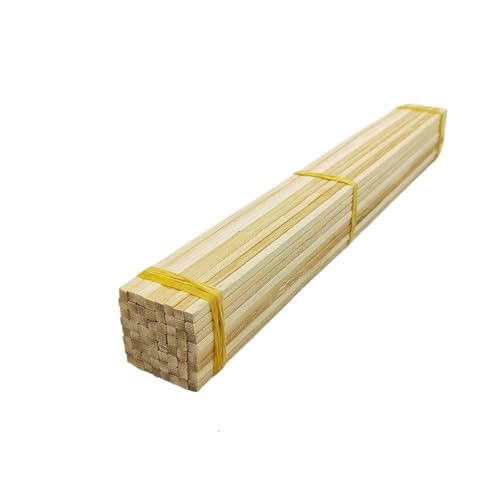 100 Stück natürliche, runde, quadratische Bambusstäbe, DIY-Handwerksmaterialien, Sandtisch, Gebäudemodell, kreative Bastelmaterialien für Holzbau-Stöcke(5mm square white) von LuoAXINN