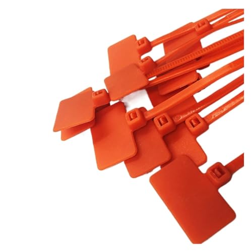 100 stücke 4 * 150mm Kabel Etiketten Klettverschluss Marker Tag Self-locking Zip Krawatten für Kabelmanagement(100PCS Orange) von LuoAXINN