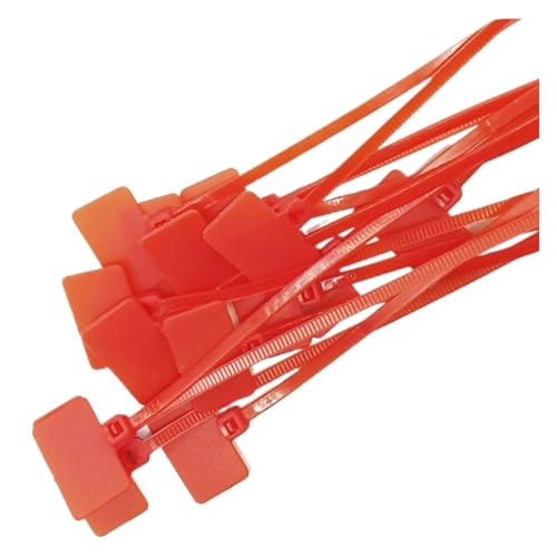 100 stücke 4 * 150mm Kabel Etiketten Klettverschluss Marker Tag Self-locking Zip Krawatten für Kabelmanagement(100PCS Red) von LuoAXINN