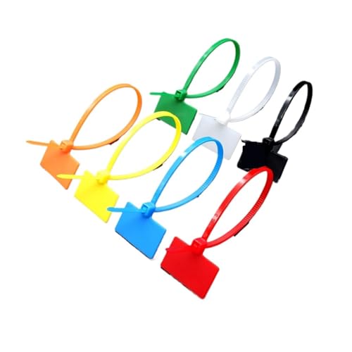 100 stücke Kabel Etiketten Schleife Self-locking Zip Tie Wraps Netzwerk Befestigung Riemen Marker Tag für Kabelmanagement(Yellow,4x150mm) von LuoAXINN