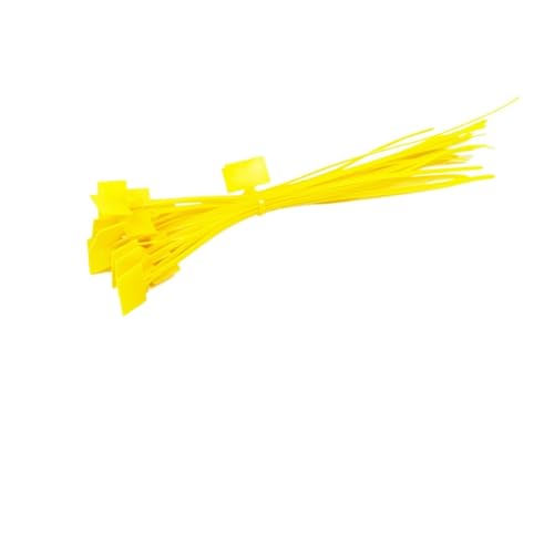 100 stücke Kabelbinder Tag Selbst-locking Zip Krawatten Netzwerk Bunte Kabel Marker Draht Wraps Befestigungs Riemen für Kabelmanagement(4X200 yellow) von LuoAXINN
