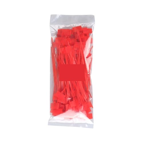 100 stücke Schleife Krawatten Marker Kabel Tag Self-locking Zip Kabelbinder für Kabelmanagement(Red) von LuoAXINN