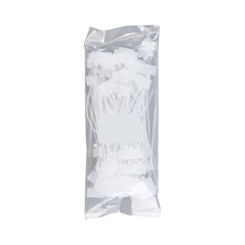 100 stücke Schleife Krawatten Marker Kabel Tag Self-locking Zip Kabelbinder für Kabelmanagement(White) von LuoAXINN