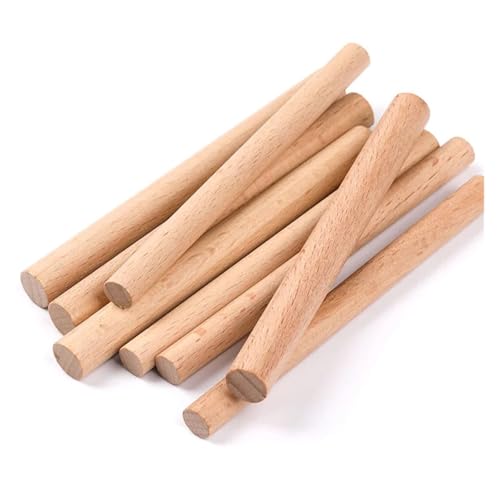15 stücke DIY Handgemachte Sand Platte Gebäude Modell Holzbearbeitung Werkzeug Material Buchenholz Zylindrischen Log Stick Runde Stange Original Farbe für Holzbau-Stöcke(1x10cm) von LuoAXINN