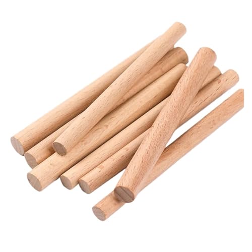 20 Stück DIY Naturholzstäbe Unvollendeter Hartholzstab Dübel for Handwerk Gebäude Modell Holzbearbeitungswerkzeuge Massiv für Holzbau-Stöcke(D) von LuoAXINN