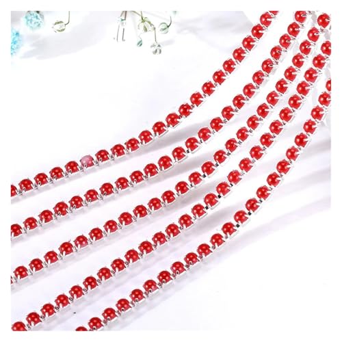 2mm Kristall Perle Strass Kette Tasse for Nähen DIY Bekleidungs ​​Zubehör Trim für DIY Kunst Kleidung Hochzeit Party Dekoration(Color 2,2mm-5 yard) von LuoAXINN