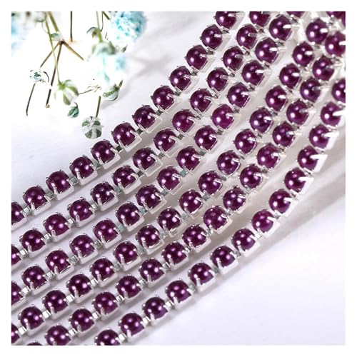 2mm Kristall Perle Strass Kette Tasse for Nähen DIY Bekleidungs ​​Zubehör Trim für DIY Kunst Kleidung Hochzeit Party Dekoration(Color 9,2mm-5 yard) von LuoAXINN