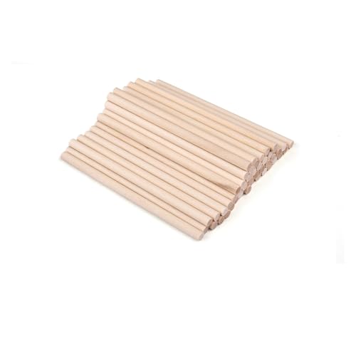 3 mm 5 mm 25/50 Stück runde Holz-Bambusstäbchen for Selbermachen, handgefertigtes Basteln, kleine Holzstäbchen, Material for Holzbearbeitungsbedarf für Holzbau-Stöcke(A 5x100mm 50pcs) von LuoAXINN