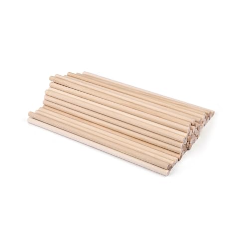 3 mm 5 mm 25/50 Stück runde Holz-Bambusstäbchen for Selbermachen, handgefertigtes Basteln, kleine Holzstäbchen, Material for Holzbearbeitungsbedarf für Holzbau-Stöcke(B 5x150mm 50pcs) von LuoAXINN