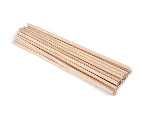 3 mm 5 mm 25/50 Stück runde Holz-Bambusstäbchen for Selbermachen, handgefertigtes Basteln, kleine Holzstäbchen, Material for Holzbearbeitungsbedarf für Holzbau-Stöcke(C 5x200mm 25pcs) von LuoAXINN