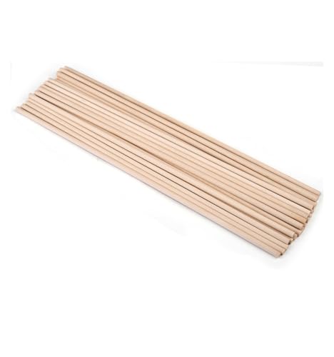3 mm 5 mm 25/50 Stück runde Holz-Bambusstäbchen for Selbermachen, handgefertigtes Basteln, kleine Holzstäbchen, Material for Holzbearbeitungsbedarf für Holzbau-Stöcke(D 5x300mm 25pcs) von LuoAXINN