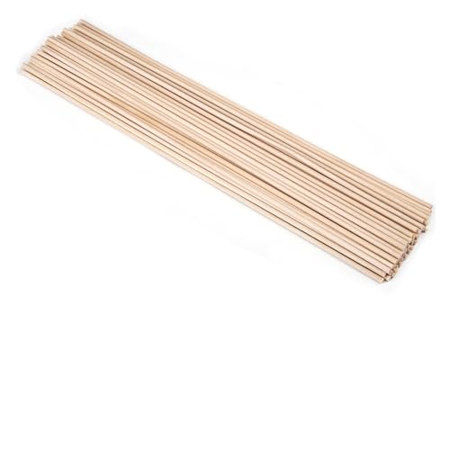 3 mm 5 mm 25/50 Stück runde Holz-Bambusstäbchen for Selbermachen, handgefertigtes Basteln, kleine Holzstäbchen, Material for Holzbearbeitungsbedarf für Holzbau-Stöcke(E 3x100mm 50pcs) von LuoAXINN