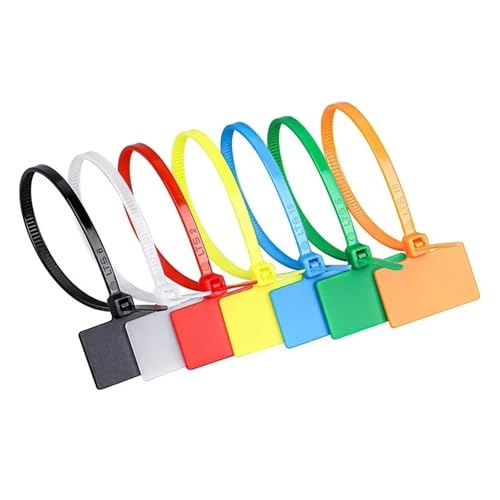 3x100/4x150/4x200mm Kabelbinder Tag Etiketten Loop Ties Marker Kabel Selbst-locking Zip krawatten für Kabelmanagement(Red,4x200mm(30pcs)) von LuoAXINN