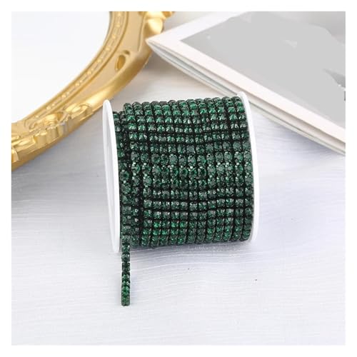4 mm bunte Kristall-Cup-Kette aus Glas for Aufnähen von Strass-Cup-Kette, dichter Strassbesatz, Nähkette Kleidungsstücke für DIY Kunst Kleidung Hochzeit Party Dekoration(Color11,4mm-1yard) von LuoAXINN