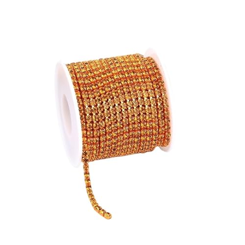 4 mm bunte Kristall-Cup-Kette aus Glas for Aufnähen von Strass-Cup-Kette, dichter Strassbesatz, Nähkette Kleidungsstücke für DIY Kunst Kleidung Hochzeit Party Dekoration(Color5,4mm-1yard) von LuoAXINN