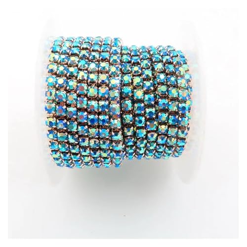 5 Größen, klare AB-Farben, Glaskristall-Strasskette for Aufnähen und Aufkleben for Kleiderschuhe, Taschen, DIY-Besatz für DIY Kunst Kleidung Hochzeit Party Dekoration(Color 2,SS10 2.8mm 2yards) von LuoAXINN