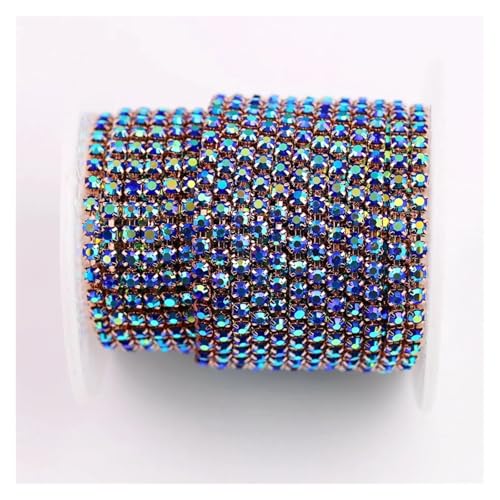 5 Größen, klare AB-Farben, Glaskristall-Strasskette for Aufnähen und Aufkleben for Kleiderschuhe, Taschen, DIY-Besatz für DIY Kunst Kleidung Hochzeit Party Dekoration(Color 4,SS8 2.5mm 10yards) von LuoAXINN