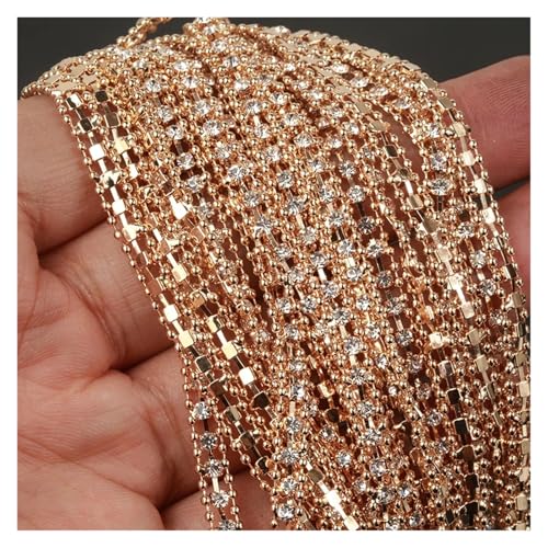 5 mm breite Cup-Kette aus Kristall-Strassperlen for Bekleidungszubehör für DIY Kunst Kleidung Hochzeit Party Dekoration(Color 3,5mm-1yard) von LuoAXINN