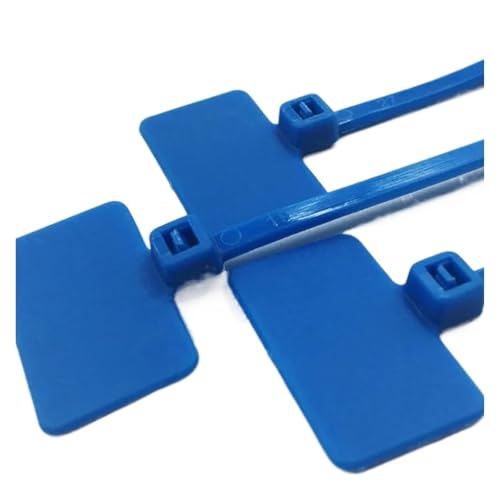 50 stücke 4 * 150mm Kabelbinder Tag Etiketten Schleife Marker für Kabelmanagement(50pcs blue) von LuoAXINN