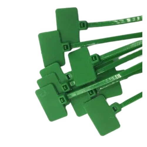 50 stücke 5 * 150mm Kabelbinder Tag Etiketten Klettverschluss Marker Kabel selbstsichernde für Kabelmanagement(Green,4x150mm(50Pcs)) von LuoAXINN