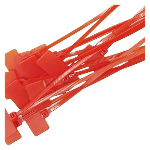 50 teile/los 4 * 150mm Kabelbinder Tag Etiketten Klettverschluss Marker Kabel selbstsichernde für Kabelmanagement(RED) von LuoAXINN