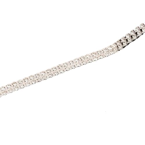 Aufnäher-Kristall-Strass-Cup-Kette aus Glaskristallsteinen, Kettenbesatz for die Kleiderdekoration für DIY Kunst Kleidung Hochzeit Party Dekoration(Color 1,4mm-3yards) von LuoAXINN