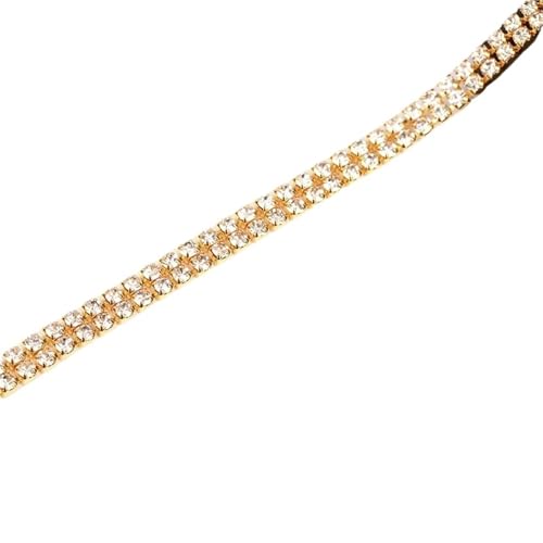 Aufnäher-Kristall-Strass-Cup-Kette aus Glaskristallsteinen, Kettenbesatz for die Kleiderdekoration für DIY Kunst Kleidung Hochzeit Party Dekoration(Color 2,3mm-3yards) von LuoAXINN