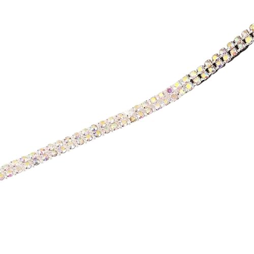Aufnäher-Kristall-Strass-Cup-Kette aus Glaskristallsteinen, Kettenbesatz for die Kleiderdekoration für DIY Kunst Kleidung Hochzeit Party Dekoration(Color 3,2.3mm-3yards) von LuoAXINN