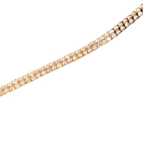 Aufnäher-Kristall-Strass-Cup-Kette aus Glaskristallsteinen, Kettenbesatz for die Kleiderdekoration für DIY Kunst Kleidung Hochzeit Party Dekoration(Color 4,3mm-1yard) von LuoAXINN
