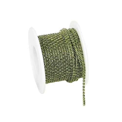 Dichte Strasskettenbesatz for Aufnähen auf Glaskristall-Cup-Kette, Gule Strassbändern for Heimwerker für DIY Kunst Kleidung Hochzeit Party Dekoration(Color 1,10YARDS_3MM) von LuoAXINN