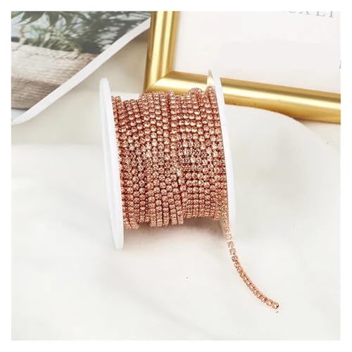 Dichte Strasskettenbesatz for Aufnähen auf Glaskristall-Cup-Kette, Gule Strassbändern for Heimwerker für DIY Kunst Kleidung Hochzeit Party Dekoration(Color 14,1YARD_2.5MM) von LuoAXINN