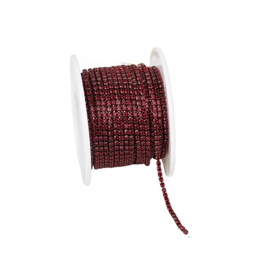 Dichte Strasskettenbesatz for Aufnähen auf Glaskristall-Cup-Kette, Gule Strassbändern for Heimwerker für DIY Kunst Kleidung Hochzeit Party Dekoration(Color 16,1YARD_3MM) von LuoAXINN
