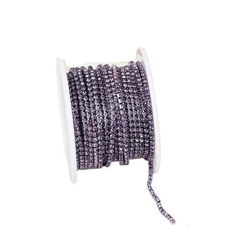 Dichte Strasskettenbesatz for Aufnähen auf Glaskristall-Cup-Kette, Gule Strassbändern for Heimwerker für DIY Kunst Kleidung Hochzeit Party Dekoration(Color 22,5YARDS_2.5MM) von LuoAXINN