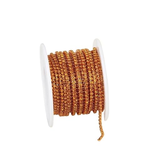Dichte Strasskettenbesatz for Aufnähen auf Glaskristall-Cup-Kette, Gule Strassbändern for Heimwerker für DIY Kunst Kleidung Hochzeit Party Dekoration(Color 23,1YARD_3MM) von LuoAXINN