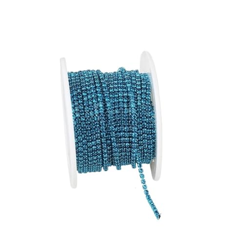 Dichte Strasskettenbesatz for Aufnähen auf Glaskristall-Cup-Kette, Gule Strassbändern for Heimwerker für DIY Kunst Kleidung Hochzeit Party Dekoration(Color 3,1YARD_2.5MM) von LuoAXINN