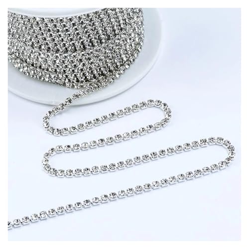 Glänzende Kristall-Strasskette for Aufnähen und Aufkleben for Kleidung, Schmuck, Bekleidungszubehör für DIY Kunst Kleidung Hochzeit Party Dekoration(Color1,1YARD_2MM) von LuoAXINN