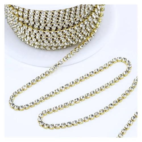 Glänzende Kristall-Strasskette for Aufnähen und Aufkleben for Kleidung, Schmuck, Bekleidungszubehör für DIY Kunst Kleidung Hochzeit Party Dekoration(Color3,10 YARDS_1.6MM) von LuoAXINN