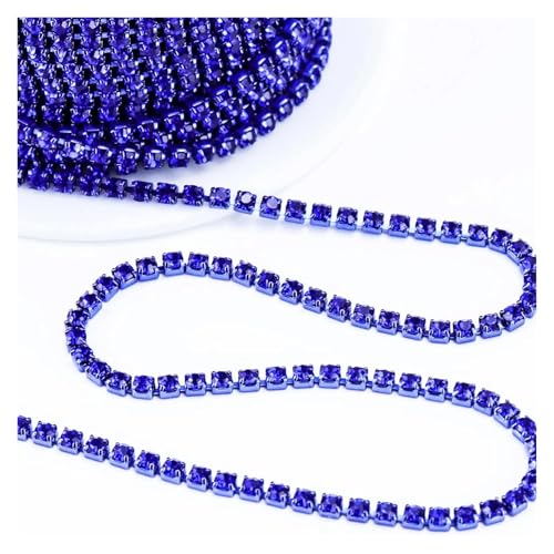 Glänzende Kristall-Strasskette for Aufnähen und Aufkleben for Kleidung, Schmuck, Bekleidungszubehör für DIY Kunst Kleidung Hochzeit Party Dekoration(Color4,10 YARDS_1.6MM) von LuoAXINN