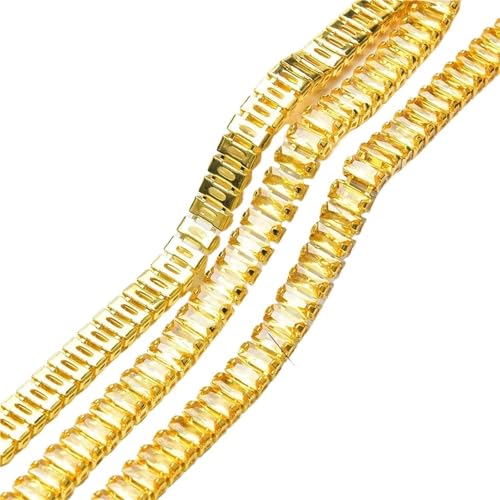 Glänzende rechteckige Kristallkette, dekorativer Nagelkunst-Schmuck, Strassbesatz for Kleidung, Schuhe, Ornament-Zubehör für DIY Kunst Kleidung Hochzeit Party Dekoration(Color 8-3x6mm,1 meter) von LuoAXINN