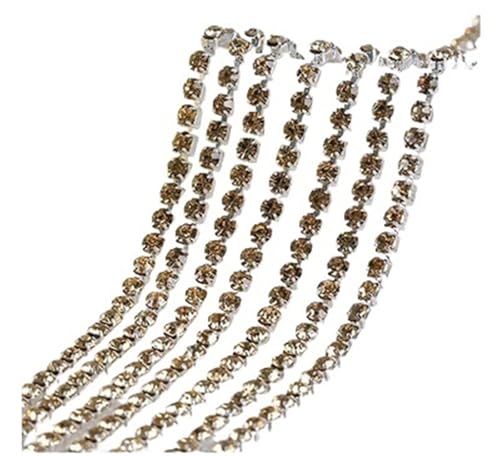 Glaskristall-Strasskette unten for Aufnähen auf Tassenketten for DIY-Kleidersäcke-Dekorationen für DIY Kunst Kleidung Hochzeit Party Dekoration(Color 13,2.5mm) von LuoAXINN